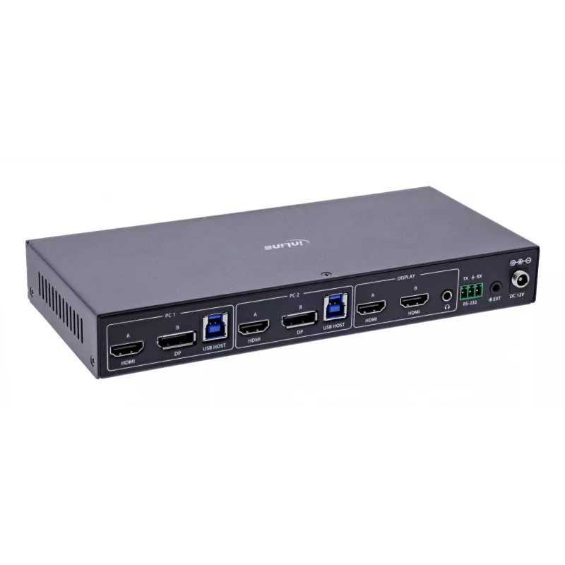 InLine 57885G KVM slēdzis, stiprināms statīvā, melns