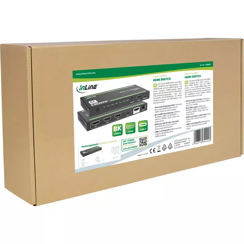 InLine 57885B video slēdzis HDMI