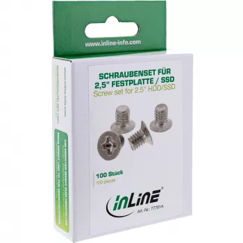 InLine Skrūves 3,5 collu HDD/SSD, 3 mm, plakanā galva, sudraba 100 gab. iepakojumā