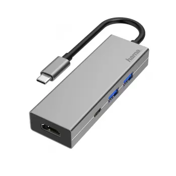 Hama 00200107 klēpjdatora dokstacija/portu replikators USB 3.2 Gen 1 (3.1 Gen 1) Type-C antracīta, pelēks