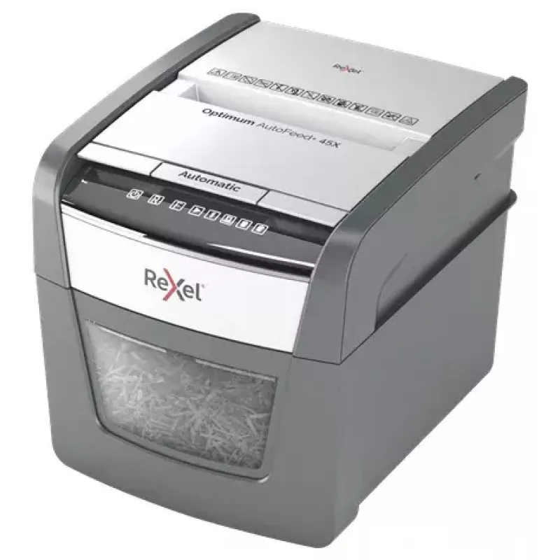 Rexel Optimum AutoFeed 45X automātiskais šķērsgriezuma papīra smalcinātājs P4