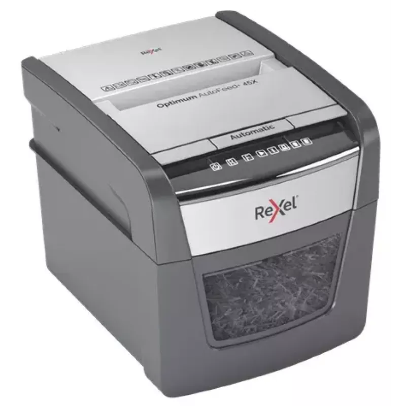 Rexel Optimum AutoFeed 45X automātiskais šķērsgriezuma papīra smalcinātājs P4