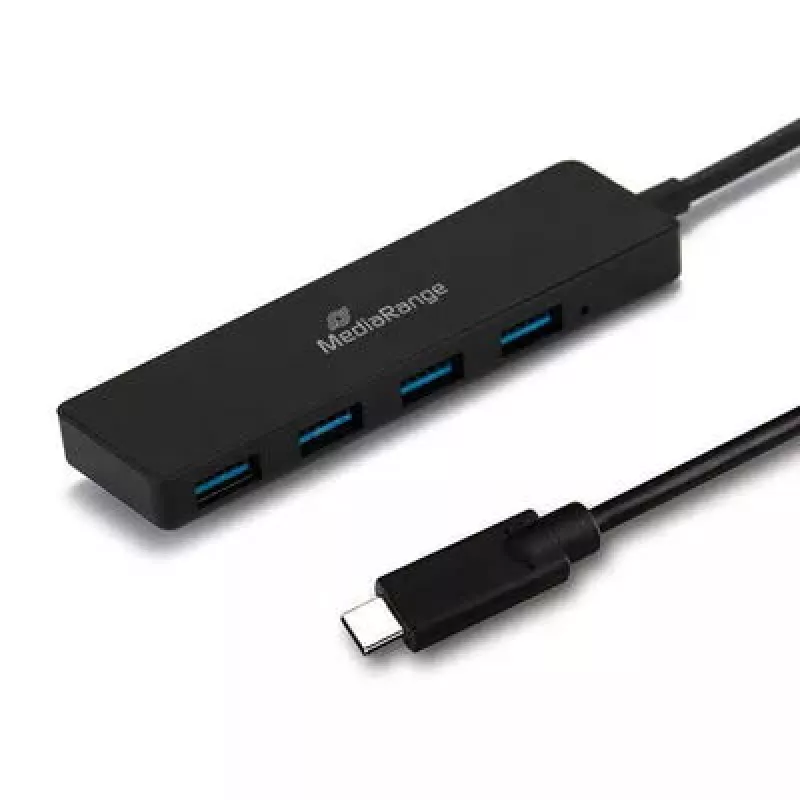 Centrmezgls MediaRange MRCS508 USB 3.2 Gen 1 Type-C Melns