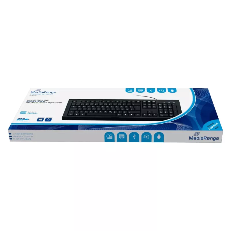 Klaviatūra MediaRange MROS101 Office USB QWERTZ vācu melna