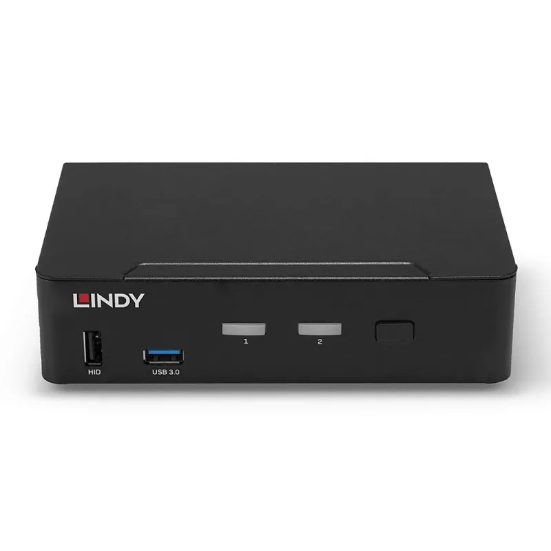 Lindy 2 Portu DisplayPort 1.4, USB 3.0 un Audio KVM slēdzis
