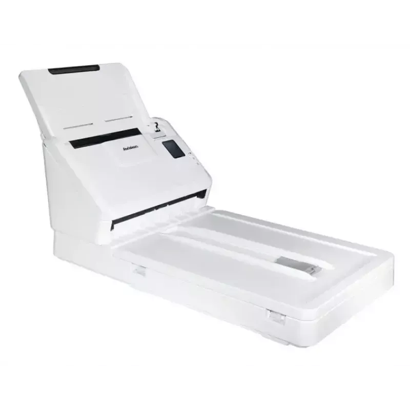 Avision AD340GFN plakanvirsmas un ADF skeneris ar 1200 x 1200 DPI, A4, 50 lapu ADF, duplekss, balts