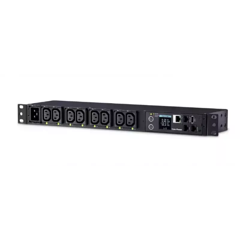 CyberPower PDU81004 strāvas sadales bloks (PDU) 8 AC kontaktligzdas 1U Melns