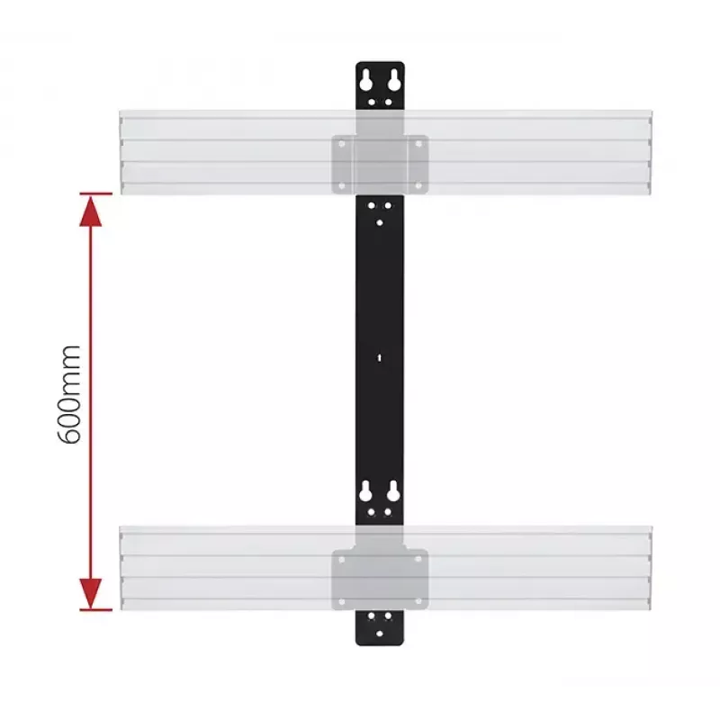 B-Tech SYSTEM X - Divu sliežu stiprinājuma kronšteins BT8390 - 19 mm no sienas