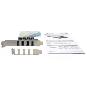 EXSYS 4-portu USB 3.2 Gen 1 PCIe karte ar pašbarošanu 3A Renesas