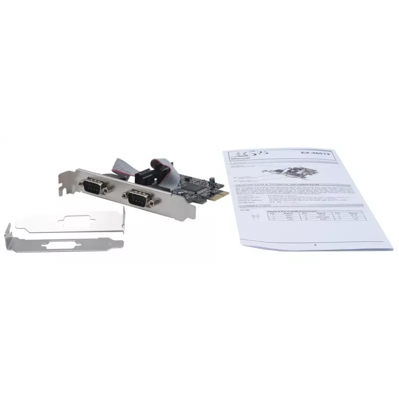 Iekšējais seriālais adapteris EXSYS EX-46012 PCIe Male ASIX MCS9901CV-CC