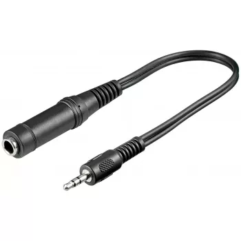 Austiņu adapteris Goobay 3.5 mm vīrišķais uz 6.35 mm sievišķo 0.2 m