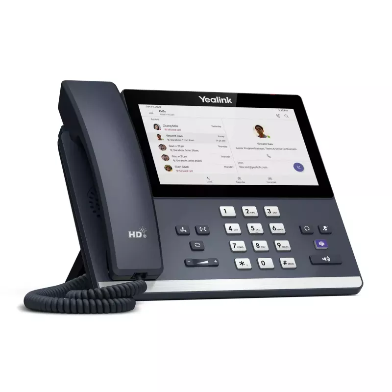 IP telefons Yealink MP56 Microsoft Teams izdevums — 7 collu kapacitatīvs skārienekrāns, Android, Gigabit Ethernet, PoE, Bluetooth, vadu klausule