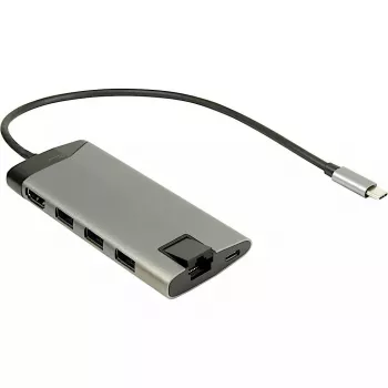 Inter-Tech GDC-802 USB 3.2 Gen 1 Type-C pelēks 100W Power Delivery