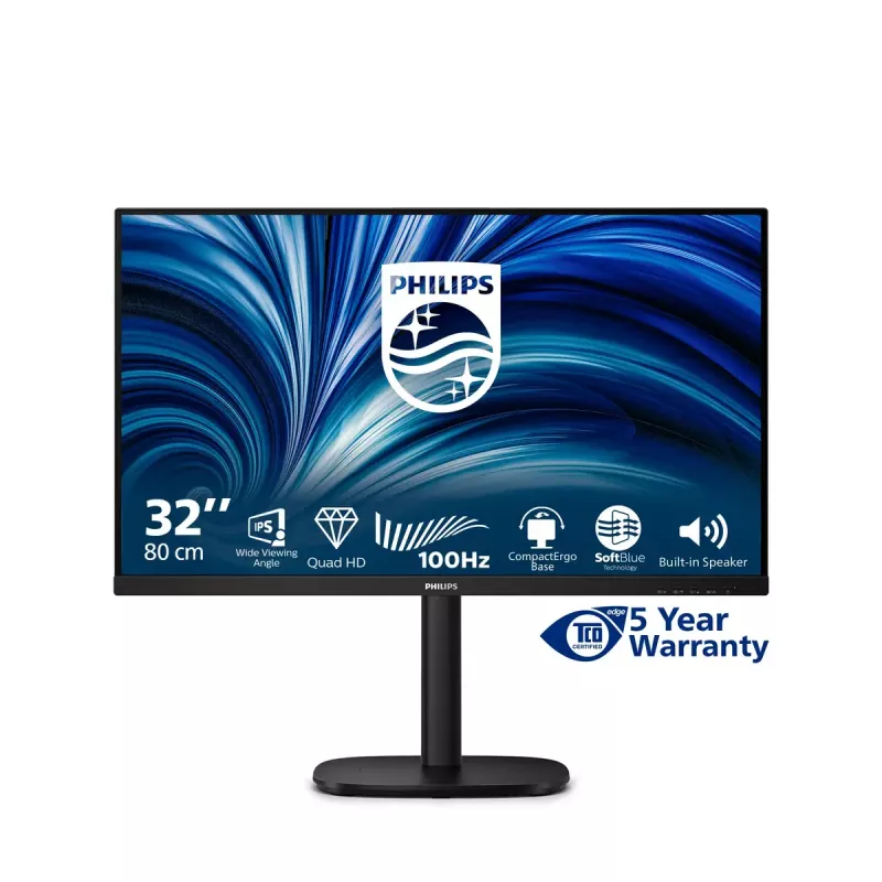 Philips 3000 sērijas 32B2N3500/00 datora monitors 80 cm (31,5 collas) 2560 x 1440 pikseļi Quad HD LCD Melns