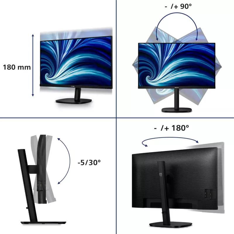 Philips 3000 sērijas 32B2N3500/00 datora monitors 80 cm (31,5 collas) 2560 x 1440 pikseļi Quad HD LCD Melns
