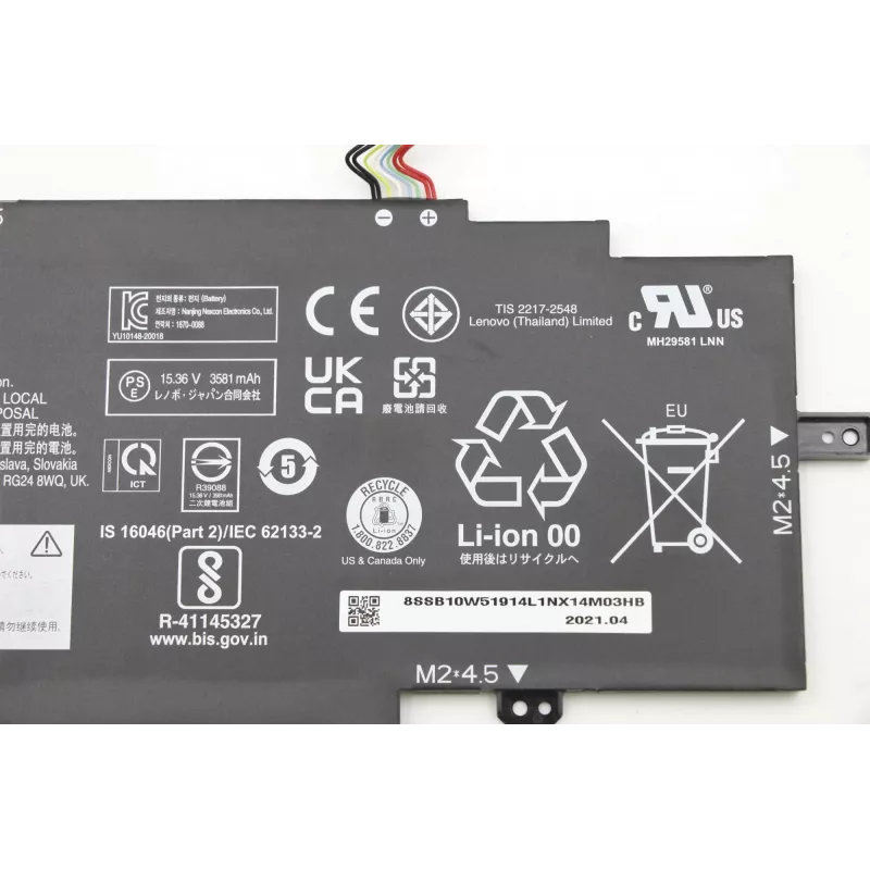 Iekšējais litija jonu klēpjdatora akumulators Lenovo 57Wh modelis 5B10W13976 saderīgiem Lenovo piezīmjdatoriem