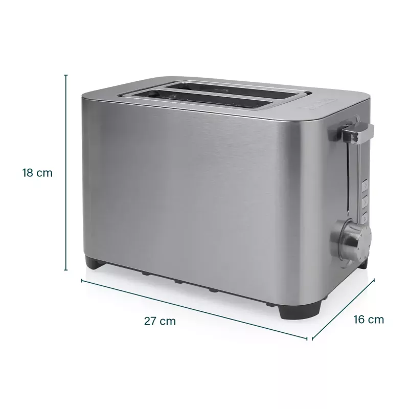 Tosteris Princess 01.142400.01.001 2 šķēlēm nerūsējošais tērauds 850 W