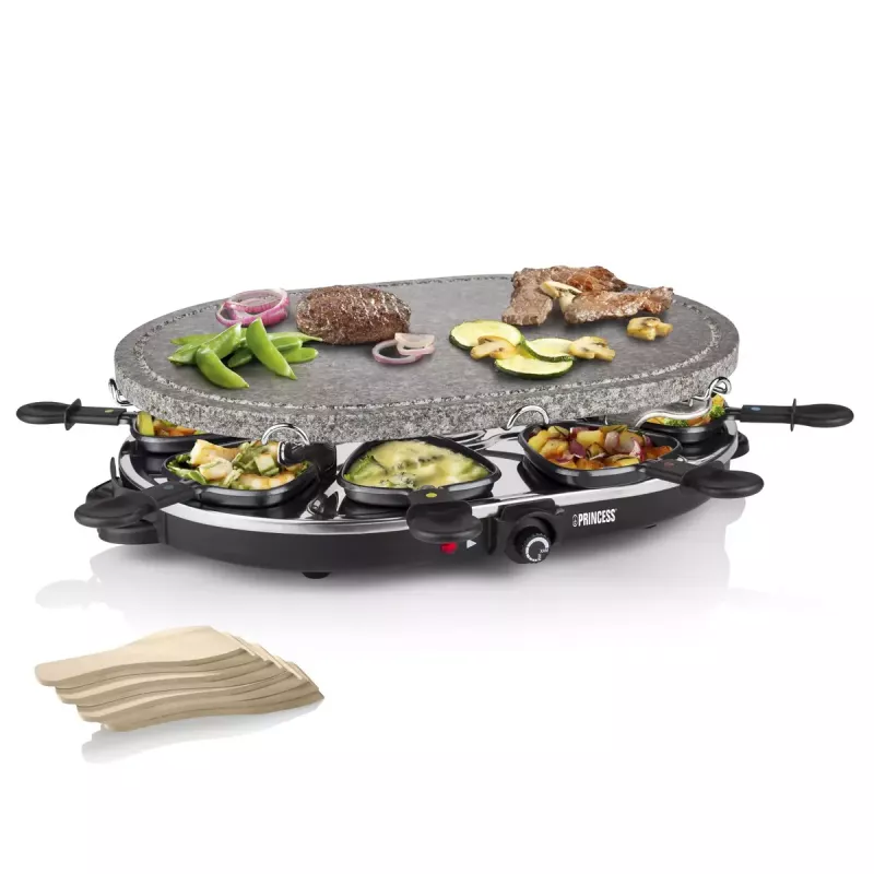 Princess 162720 Rakletes 8 Ovāla akmens grila ballīte 1200 W 8 pannas