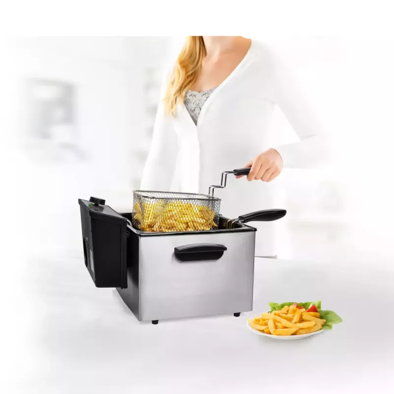 Friteze Princess 01.185000.01.001 5 L 3270 W Melns nerūsējošais tērauds