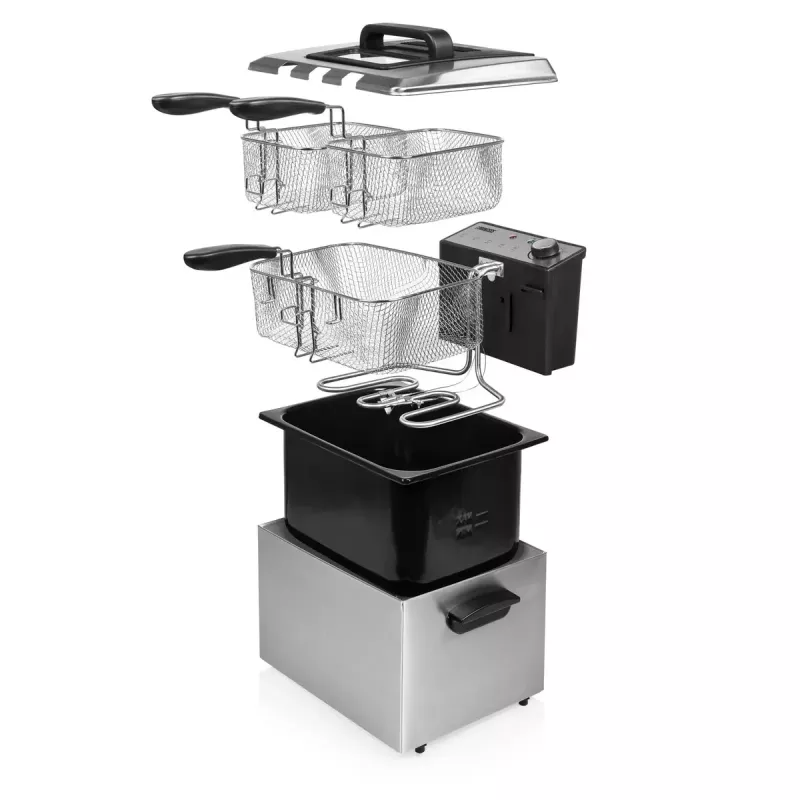 Friteze Princess 01.185000.01.001 5 L 3270 W Melns nerūsējošais tērauds