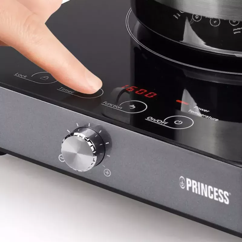 Indukcijas plīts virsma Princess 303010, 1 zona, rotācijas un pieskāriena vadība