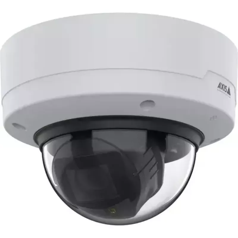 IP kupola drošības kamera AXIS P3287-LV — 2592×1944, CMOS 1/2.8 collas, 3–8.5 mm varifokāls, 190° rotācija, iekštelpām/ārtelpām, griestiem/sienai