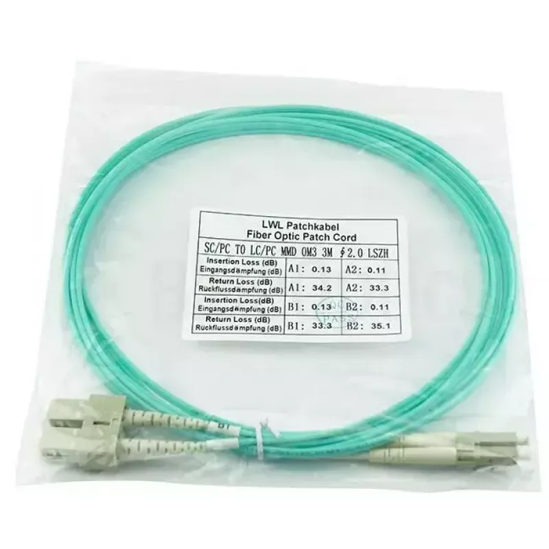 BlueOptics InfiniBand/optiskās šķiedras kabelis 20 m 2x LC 2x SC LC/APC zaļš