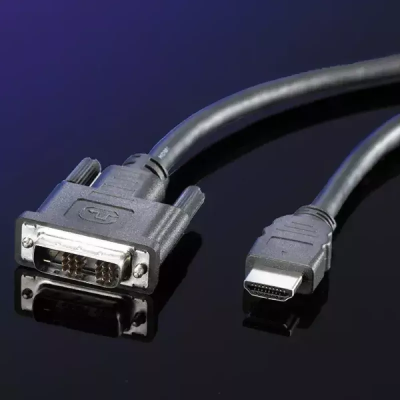 DVI kabelis ROLINE DVI (18+1) - HDMI M/M 10 m