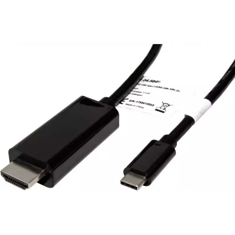 USB Type-C–HDMI kabelis ROLINE 11045843 5 m melns