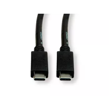 USB kabelis ROLINE zaļa 11.44.9056 USB 3.2 Gen 2 1m USB C Melns