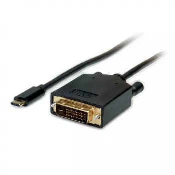 Video kabeļa adapteris VALUE 11.99.5831 1 m USB C DVI Melns