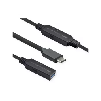 ROLINE USB kabelis 12.04.1066 USB 3.2 Gen 1 10m USB C USB A Melns