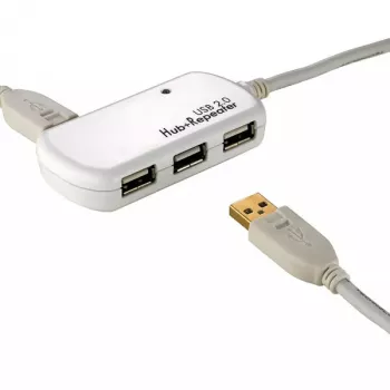USB centrmezgls ROLINE 4 portu ar atkārtotāju 12 m