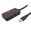 ROLINE USB 3.2 Gen 1 centrālmezgls ar 4 pieslēgvietām un atkārtotāju, melns, 10 m