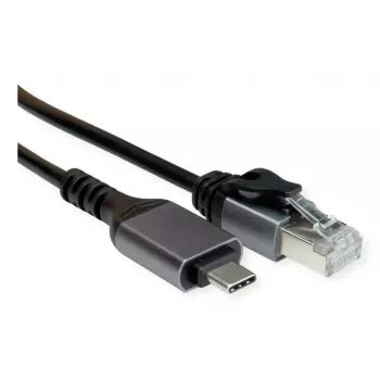 Tīkla kabelis VALUE 12.99.1169-10 RJ-45 USB Type C 5m Melns
