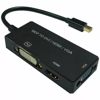 Video kabeļa adapteris VALUE 12.99.3154 Mini DisplayPort HDMI VGA 0.1m melns