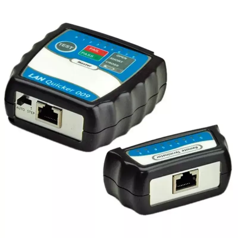 Kabeļu testeris VALUE Quicker kabelis Tester modelis 13.99.3001 — tīkla kabeļu nepārtrauktības un vadu savienojuma pārbaude