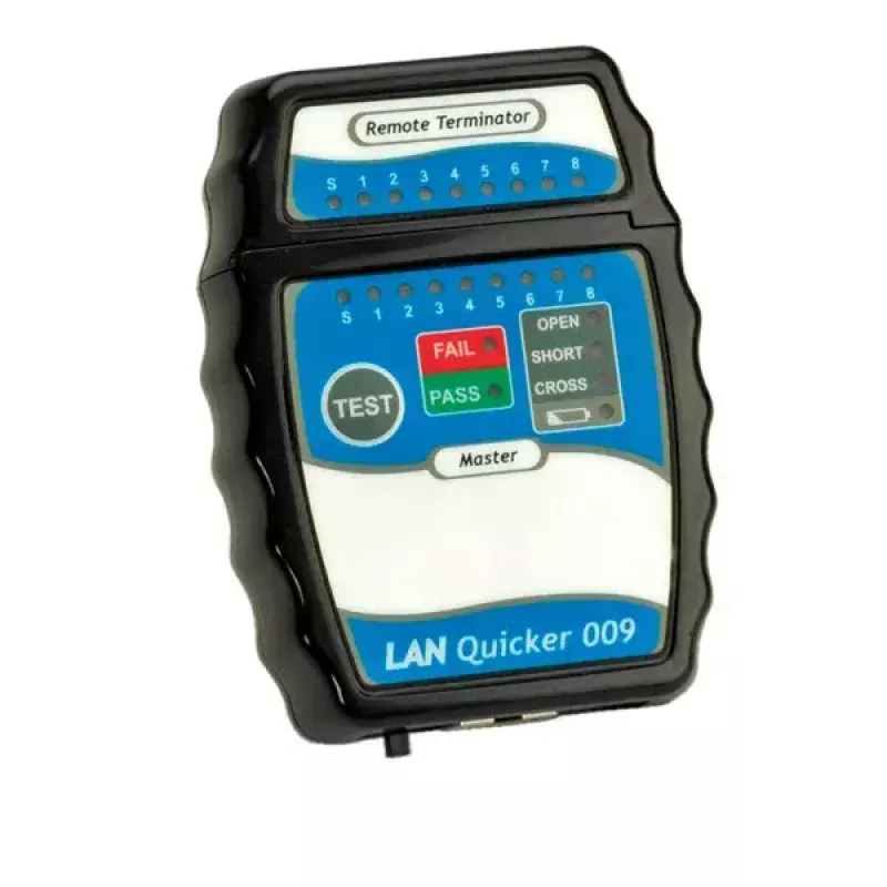 Kabeļu testeris VALUE Quicker kabelis Tester modelis 13.99.3001 — tīkla kabeļu nepārtrauktības un vadu savienojuma pārbaude