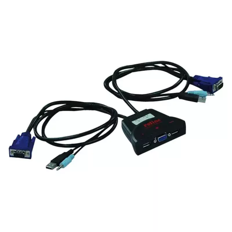 KVM slēdzis ROLINE Star 1 lietotājs 2 datori Audio USB