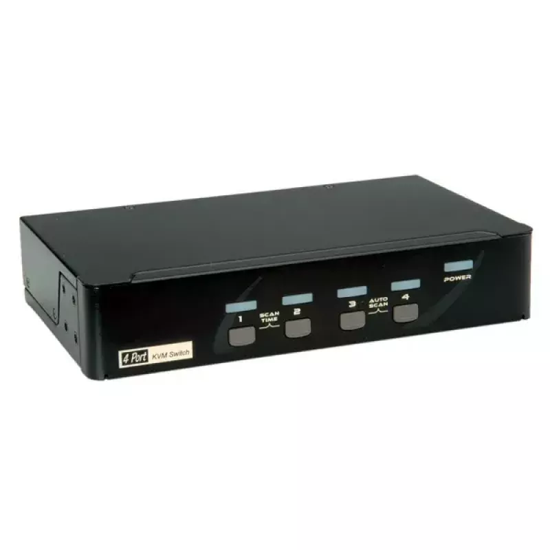 KVM slēdzis ROLINE 1 lietotājam 4 datori DisplayPort ar USB centrmezglu