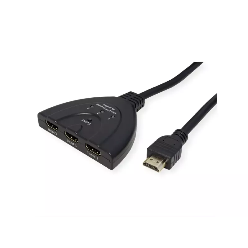 VALUE HDMI video slēdzis 14.99.3567, HDMI, 4K (3840x2160) 60 Hz, 3 ieejas, melns