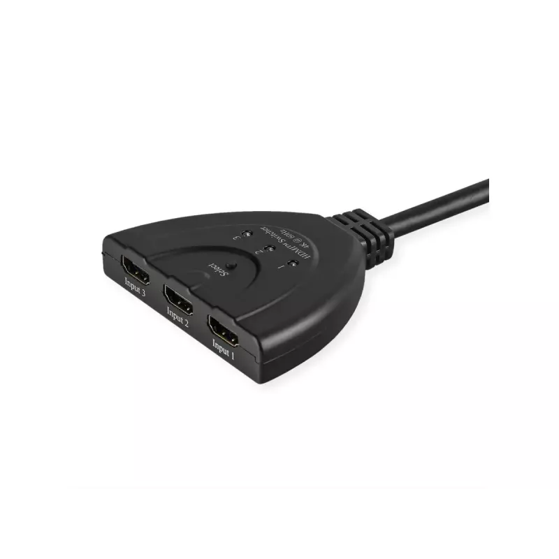 VALUE HDMI video slēdzis 14.99.3567, HDMI, 4K (3840x2160) 60 Hz, 3 ieejas, melns