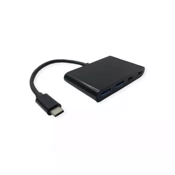 USB-C saskarnes centrmezgls VALUE 14.99.5041 — USB 3.2 Gen 1 Type-C/Type-A, 1000 Mbit/s, alumīnija, melns, 76×46×12,2 mm