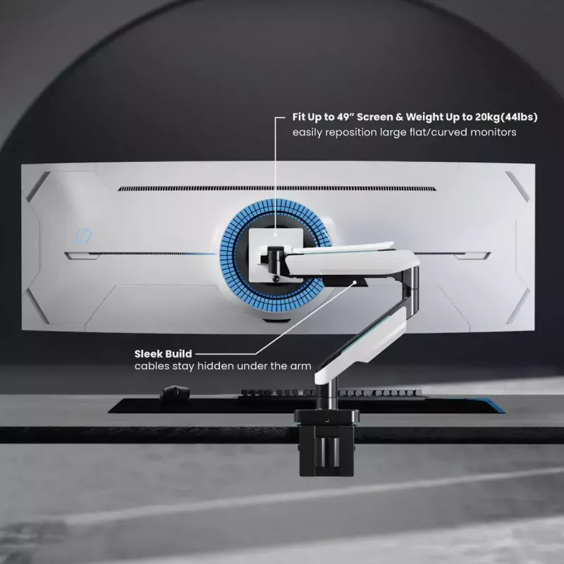 Monitora stiprinājums ROLINE 17031108 124.5 cm 20 kg Skava Melna Pelēka