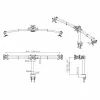 VALUE Triple LCD Arm Desk Clamp melns — 3 ekrānu monitora statīvs, regulējams