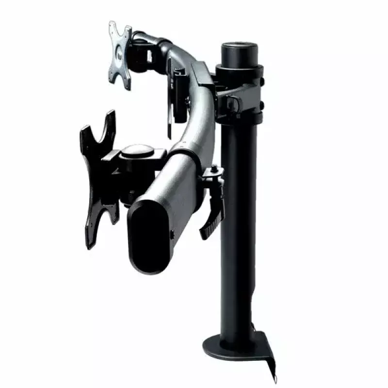 VALUE Triple LCD Arm Desk Clamp melns — 3 ekrānu monitora statīvs, regulējams