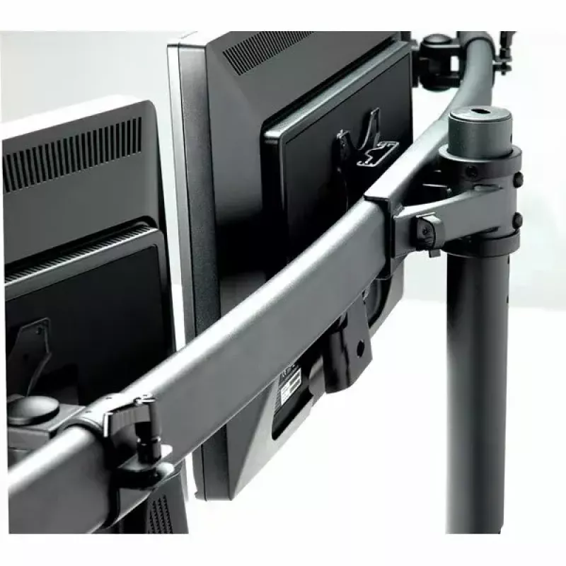 VALUE Triple LCD Arm Desk Clamp melns — 3 ekrānu monitora statīvs, regulējams