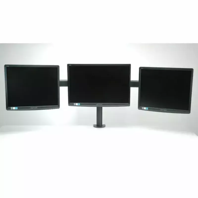 VALUE Triple LCD Arm Desk Clamp melns — 3 ekrānu monitora statīvs, regulējams