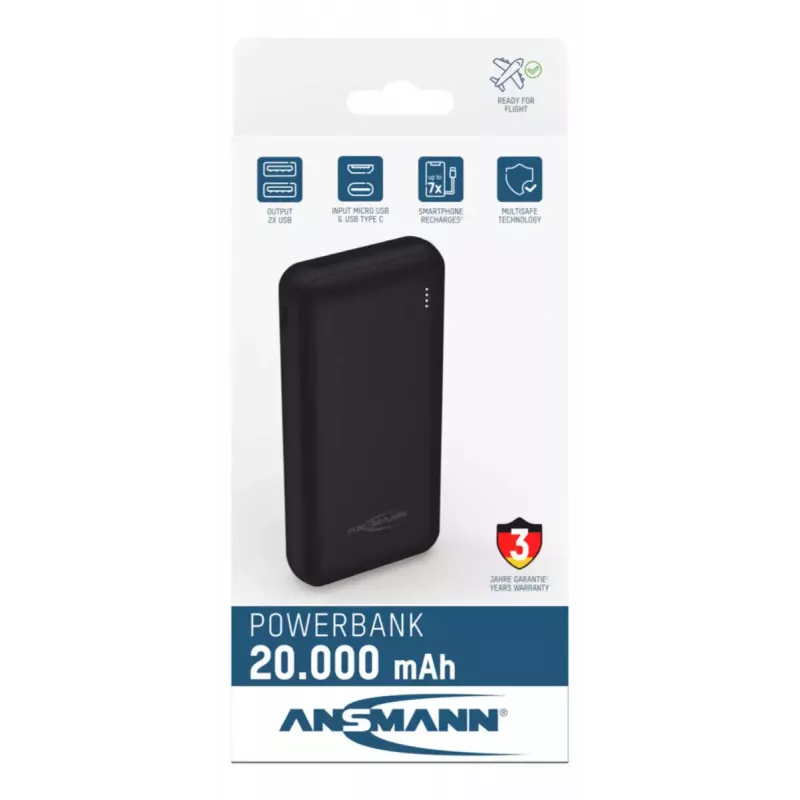 Pārnēsājams akumulators Ansmann PB212 20000 mAh