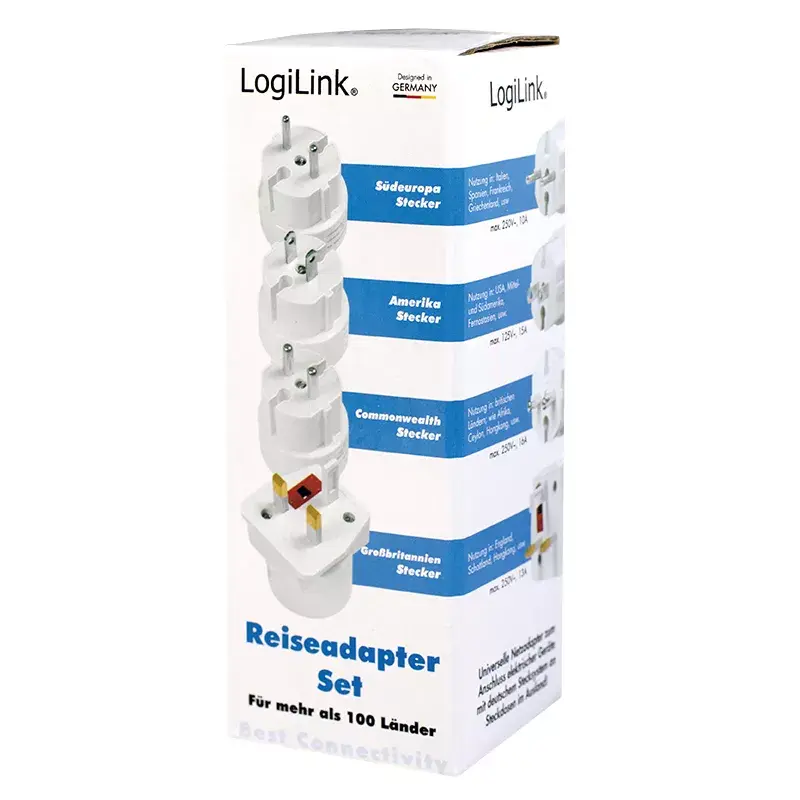 Strāvas kontaktdakšas adapteris LogiLink PA0186 Balts